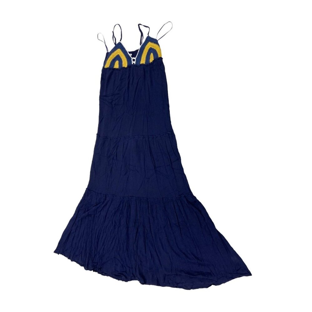 L Love Crochet Sleeveless Small Navy Blue